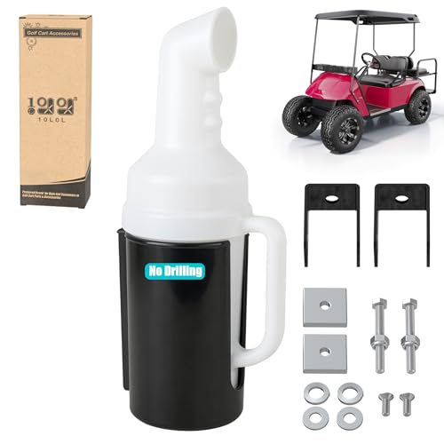10L0L Universal Golf Cart Sand Bottle for Yamaha EZGO Club Car with 1 Square Tube Bracket No Drilling Divots Filler Sand & Seed Bottle