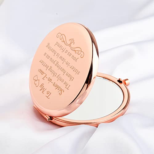 Espejo compacto redondo para maquillaje LQRI rosa miniatura 2