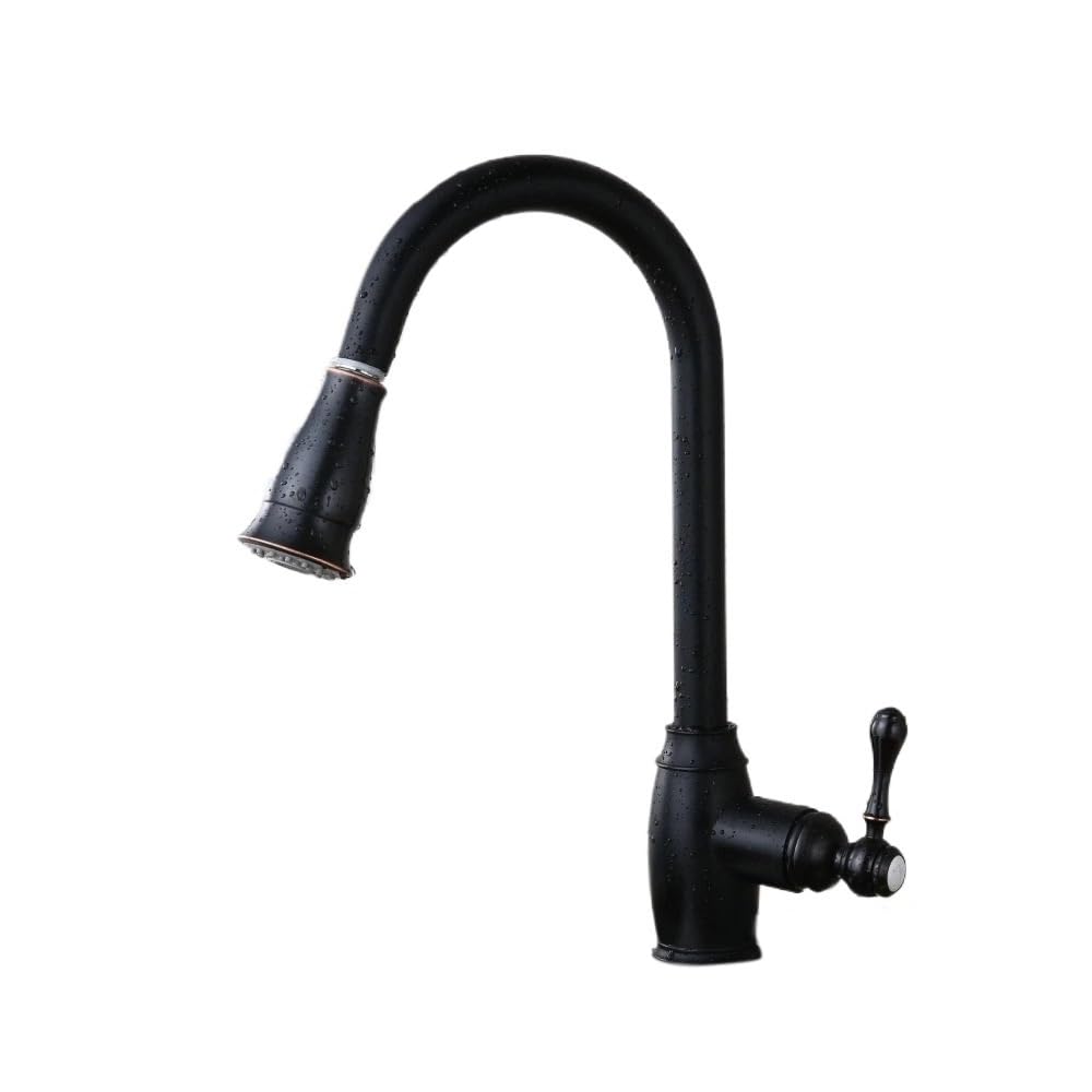 Blyqxs One Color Kithchen Faucets Pull Out Kitchen Sink Faucet Brass Swivel Spray Kitchen Tap Single Hole Water Tap Xt-41
