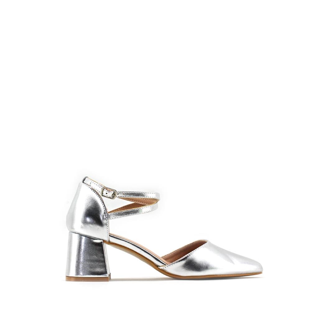 MODELISA - Zapatos De Tacón Bajo Salón Hebilla Pulsera Tobillo Boda Noche Fiesta Novia Mujer