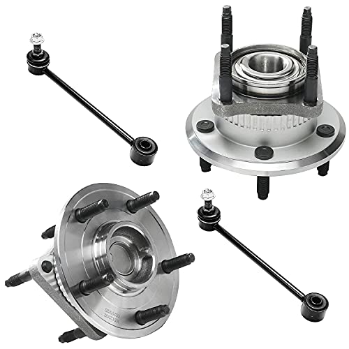 Detroit Axle - Rear 4pc Wheel Bearing Hubs Kit for 05-10 Jeep Grand Cherokee Commander, 2 Wheel Bearing & Hubs 2 Sway Bar End Links 2005 2006 2007 2008 2009 2010 Replacement