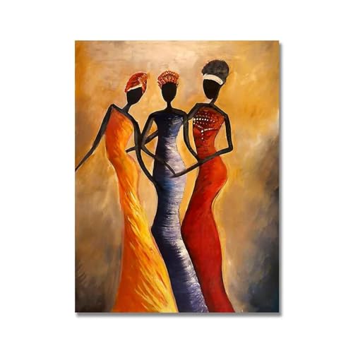Peinture abstraite femmes africaines pour raviver un mur vide avec art mural 50x70