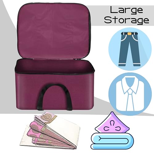 Image of Storite Small Non-Woven Cloth Storage Bags - 41x35x23.5 cm | Zipper & Handle, Foldable Wardrobe Organizer, For Clothes, Sarees, Blankets & Toys,Fabric Underbed Storage Box