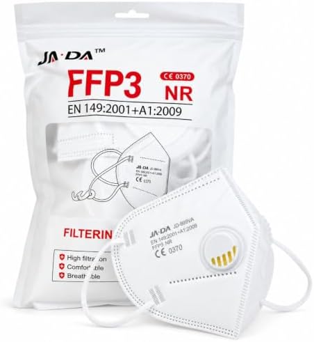 Spanner In The Works FFP3 Masks | Ventilated Dust Mask | Pack of 10 Disposable Face Masks | Filtering Facepiece Respirator | Individually Wrapped | 6 layer PPE Facemask With Valve