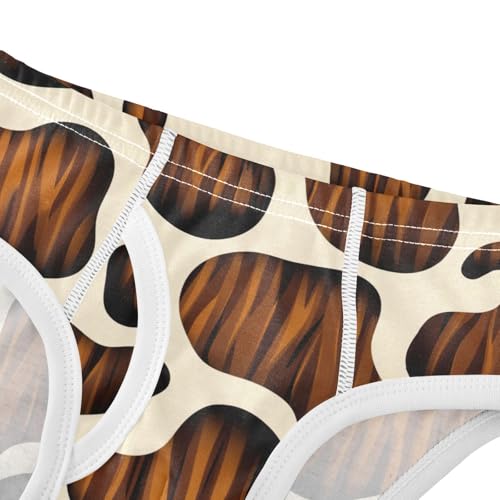 ODAWA Brown Black Cow Spots Beige Tag Free Cotton Toddler Underwear, Boys 2T Underwear4
