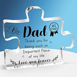 Gifts for Dad Delicate Dad Birthday Gifts from Daughter Son Engraved Acrylic Block Puzzle Piece Decorations 39 x 33 inch Thanksgiving Christmas Birthday Gifts for Dad Ideas