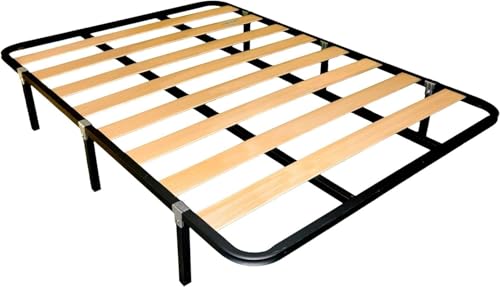 Miroytengo Somier 135x180 cm de Tubo acerado 30x30 mm con Refuerzo Central láminas de chopo (con 6 Patas, 135x180 cm)