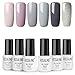 Produktbild ROSALIND 6 Stück Gel-Nagellack Imprägniert das Design-Set für Nagellack-Set für Semipermanenten Nägel, Set Di Grigio
