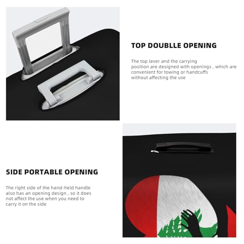 Travel Luggage Cover Lebanese Flag Heart Fashion Washable Baggage Suitcase Protector Fit For Luggage Medium4