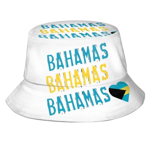 Image of Bahamas Flag Bucket Hats Fashion Sun Cap Packable Flag Fisherman Hat for Women Men Summer Travel Hat