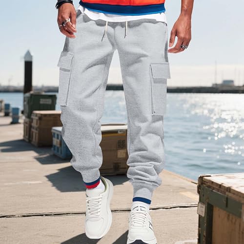 Men's Cargo Pants Casual Drawstring Elastic Waist Sweatpants Comfy Fashion Breathable Quick Dry Lounge Hiking Outfits2