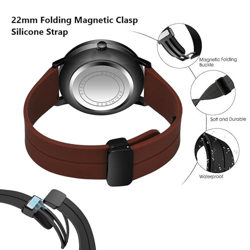 Image of Shocknshop RevolveX Rotating Hollow Wheel Hub Creative Fashion Analog Silicone Magnetic Strap Wrist Watch for Men Boys -WCH368