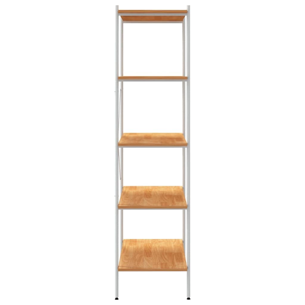 Scaffale a 5 ripiani, 80 x 40 x 163 cm, effetto rovere, bianco