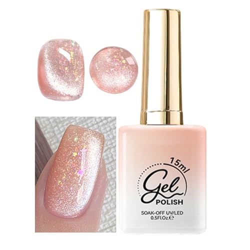 Esmalte De Uñas Gel Magnético, 15ml Esmalte Magnético con Brillo Metálico, Curación UV/LED para Decoración y Uso Diario en Salones
