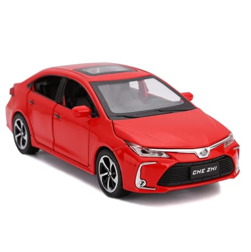 Image of New 1:32 Corolla Toy Car Diecast Alloy Metal Pull Back Cars with Openable Door Music Sound and Light Vehicle Toy Car for Kids Boys
