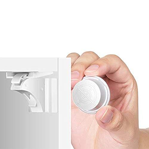 DLD Child Safety Magnet Locks (16 Locks + 3 Keys) Best Baby Proofing Lock for Kitchen Cabinet, Drawer, Cupboard - No Tool or Drill with Adhesive, Cabinets Door Locking, Magnetic Latches Kit