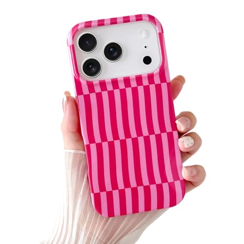 Coque iPhone 17 Pro esthétique à rayures pour fille