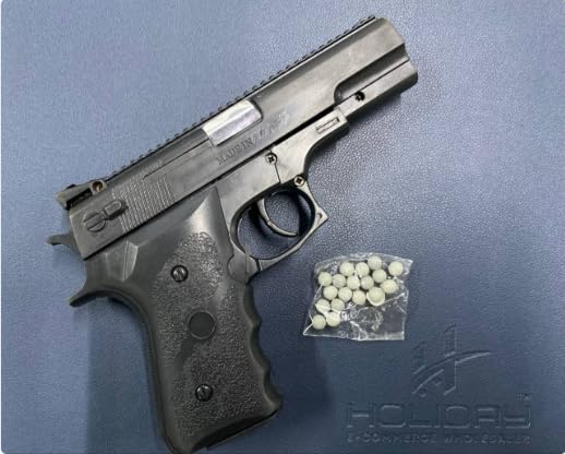 Atharav Plastic Bullets for Kids Pistol, Metal Slide, Semi-Automatic, BB Gun with Pellets, Tactical Training, Plastic Bullets for Kids