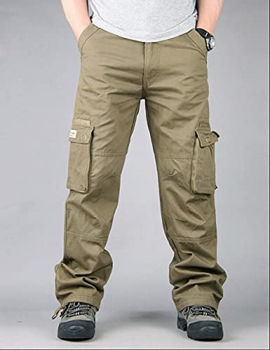 Men's Casual Cargo Pants?Muti-Pocket Relaxed Fit Tactical Pants Hiking Work Outdoor Plus Size Trousers2