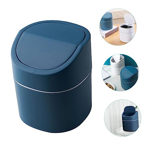 Mini caneca de basura rectangular pequeña color azul oscuro miniatura 3