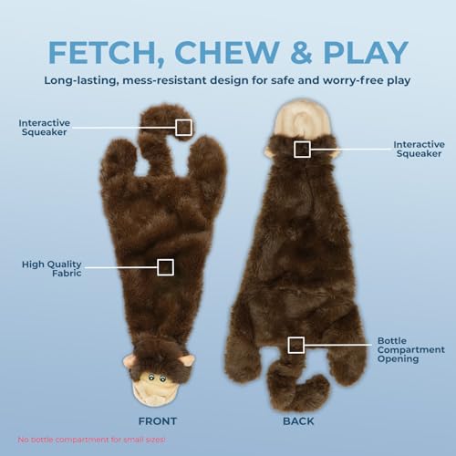 Image of Best Pet Supplies 2-in-1 Fun Skin Stuffless Dog Squeak Toy, Large, Monkey