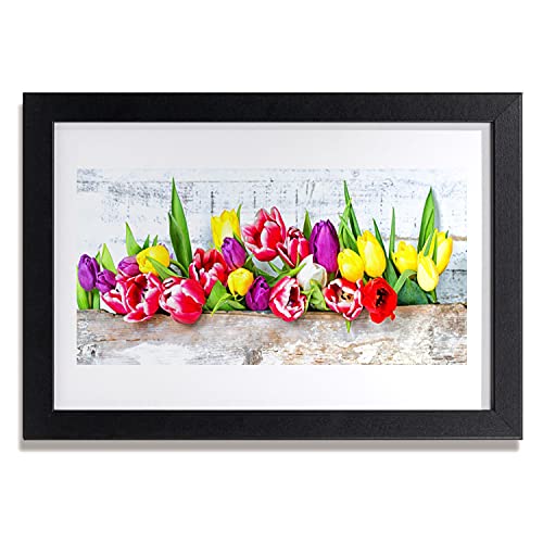 Affiche encadrée 30x20 cm Tulup | Cadre tulipes fleurs nature salon