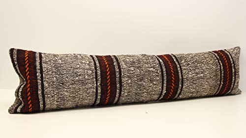 Kilimwarehouse Handmade King Size Kilim Pillow Cover 12x47 inch (30x120 cm) Unique Lumbar Flaming Kilim Pillow Cover Bedding Pillow Kilim Oblong Cushion Cover
