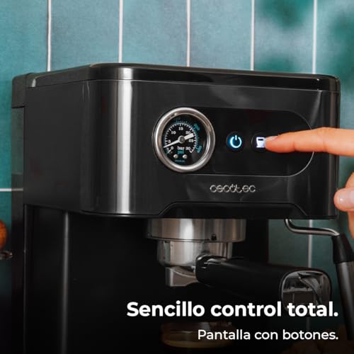 Cecotec Cafetera express para café espresso y cappuccino Power Espresso 20 Pro Latte, 20 Bares, Vaporizador, Pantalla con botones, Depósito agua 1,5L, Tanque leche 550ml - imagen 4