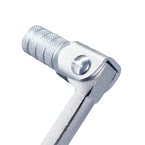 Image of CNC Aluminum Gear Shifter Lever, Foldable Gear Shift Lever Fit for 50cc 110cc 250cc CRF50 XR50 XR CRF Dirt Pit Monkey Bike Motorcycle ATV Quad Accessory (Silver)