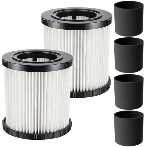 DCV581H DCV580H Vacuum Filter for DEWALT 20V MAX Shop Vac Cleaner Cordless and Corded Portable 2 Gallon Wet Dry Vacuum Washable and Reusable Hepa Replacement Filter 2 Pack