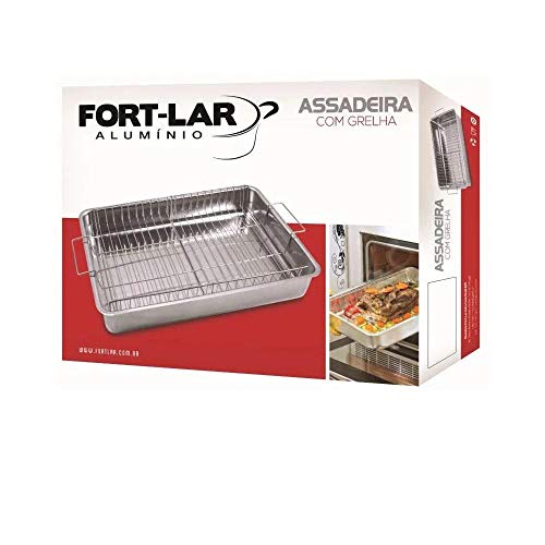 FORMA/ASSADEIRA ALUMINIO RETANGULAR ALTA COM GRELHA FORT-LAR N°04