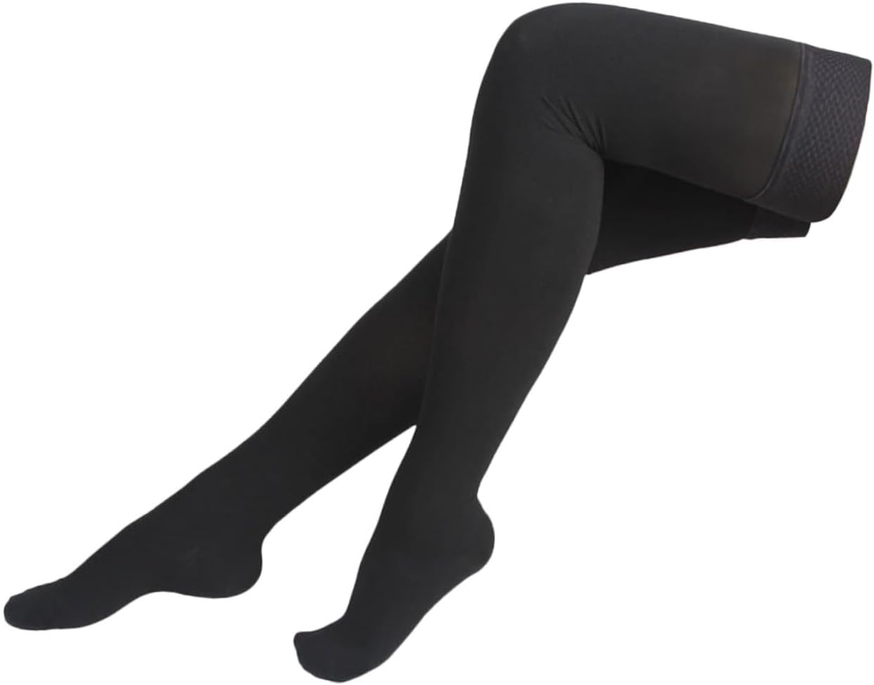 GARVALON Compression Thigh Plus Knee High Stockings for Women Elastic Knee Socks