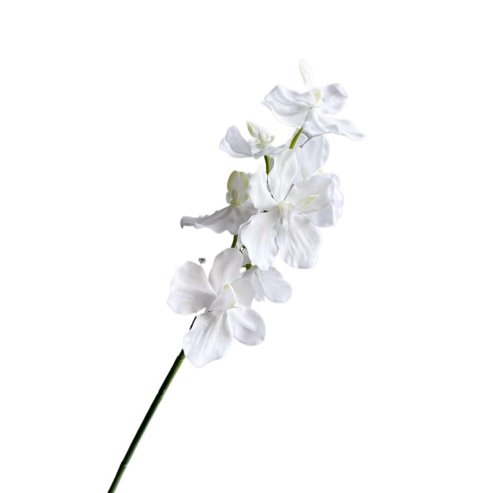 Huffa White Artificial Hand-Feel Orchid Flower Arrangement For Lobby Table - Realistic Floral Decor(White)