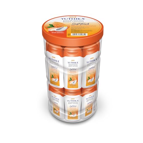 Image of Yuthika Almond Nourish Body Lotion 40ml - Hydrating Moisturizer for Men & Women, Non-Irritant & Non-Sticky, 24H Hydration for Dry to Normal Skin (16 Pcs in Jar)