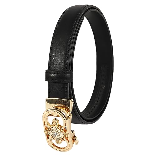 Image of Aurolran Women's Fashion Classic Metal Buckle Leather Belt with Jeans Dress