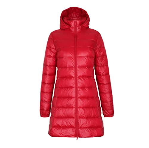 Doudoune longue et épaisse pour femme en rouge grande taille XXXXXXXL