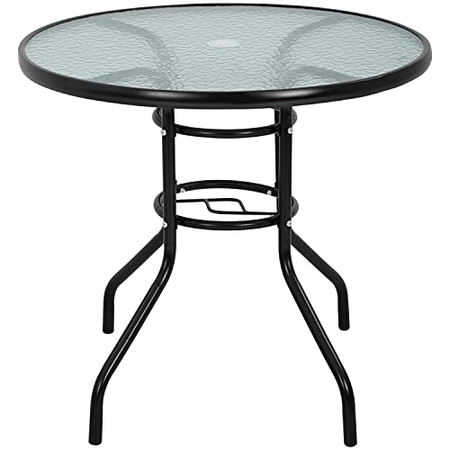32in Round Tempered Glass Patio Table
