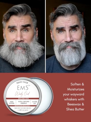Image of Em5 's Woody Oud Organic Beard Balm Shape Style And Tame Medium Hold And Shine Long Lasting Fragrance For All Hair| Mustache And Beards Wax Gift For Him /Men,1 Count