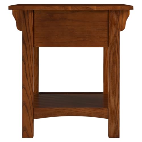 Image of Leick Home Mission Impeccable Nightstand Side Table, 24 inch, Medium Oak