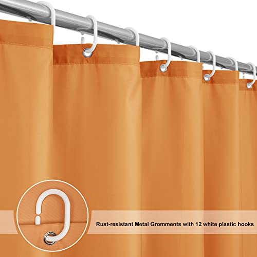 EurCross Orange Shower Curtain 180 x 200cm Long, Mould Proof and Mildew Resistant Fabric Shower Curtain Liner - Image 4