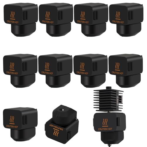 10-Teilige Silikon Socken Für Bambu Lab A1/A1 Mini,Hotend-Heizblock,Silikon Socken,Hochtemperaturgehäuse，Silikon-Abdeckungsdüse Für 3d-Drucker Hotend Zubehör,Schwarz