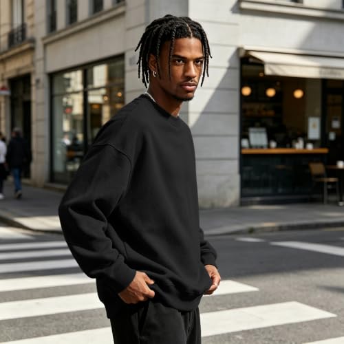 Men's Sweatshirts Crew Neck Oversized Fleece Sweatshirt Sweat Shirts - image 5