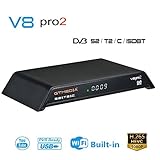 【1080P Full HD】- Soporte 1080p Full HD DVB-S/S2/S2X+T/T2+C/ISDBT AVS+ ,H.265, te hace disfrutar de alta resolución, es también apoya Web-TV, Youtube, Via network.