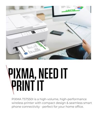 Canon PIXMA TS7550I - All-in-One Printer with Wi-Fi Connectivity, 35-sheet ADF & 1.42” OLED Display | Wireless for Easy Printing From Your Smart Phone PIXMA Print Plan - Image 4