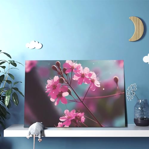 Impression sur toile de petites fleurs roses décoration murale esthétique chambre et salon