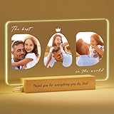 Voryusmer Personalized Night Light - Dad Lamp, Custom Night Light with Photos & Text, Unique Father's Day Gifts from Daughter or Son, Dad Birthday Gift Ideas