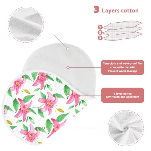 Flower Leaves Baby Burp Cloths Baby Bibs Burp Clothes Cotton Burping Cloths for Babies Burp Cloth Curved Absorbent Washcloths for 22x11IN Newborn Baby Essentials,2 Pack4