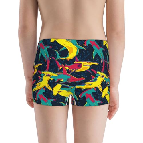 Boys' Cotton Boxer Brief Soft Underwear-Colorful Sharks3