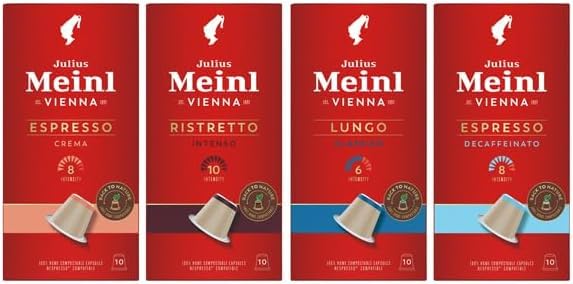 Julius Meinl Medium Roast Espresso Capsules Set, 40 Count - Coffee for Espresso Machine, Coffee Set for Kitchen & Home