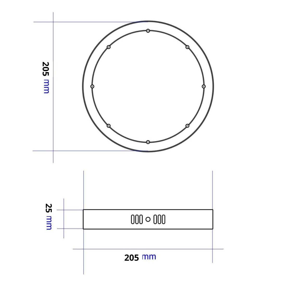 JANDEI - komplet 2 x lamp sufitowych LED 18W, 1920 lumenów 6000K światło białe, pierścień aluminiowy, brzegi stalowe [Klasa efektywności energetycznej A+]
